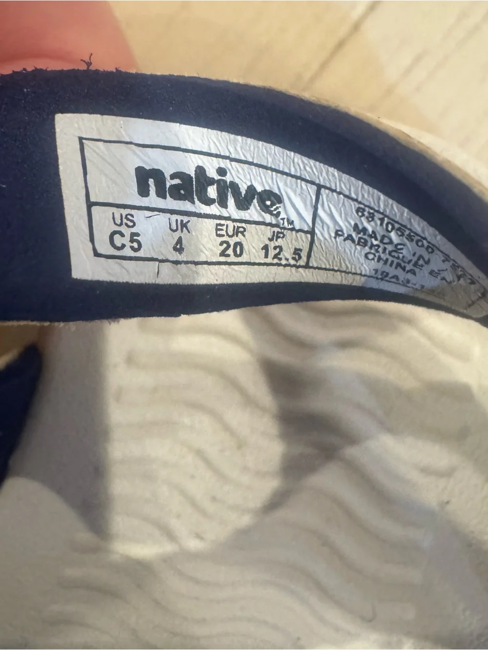 Native Kids' Yellow and Blue Velcro Charley Sandals Size C5